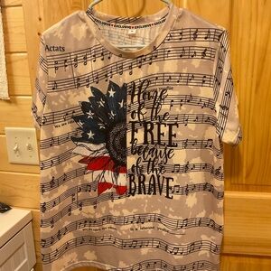 Women's Patriotic Music Tee - Beige